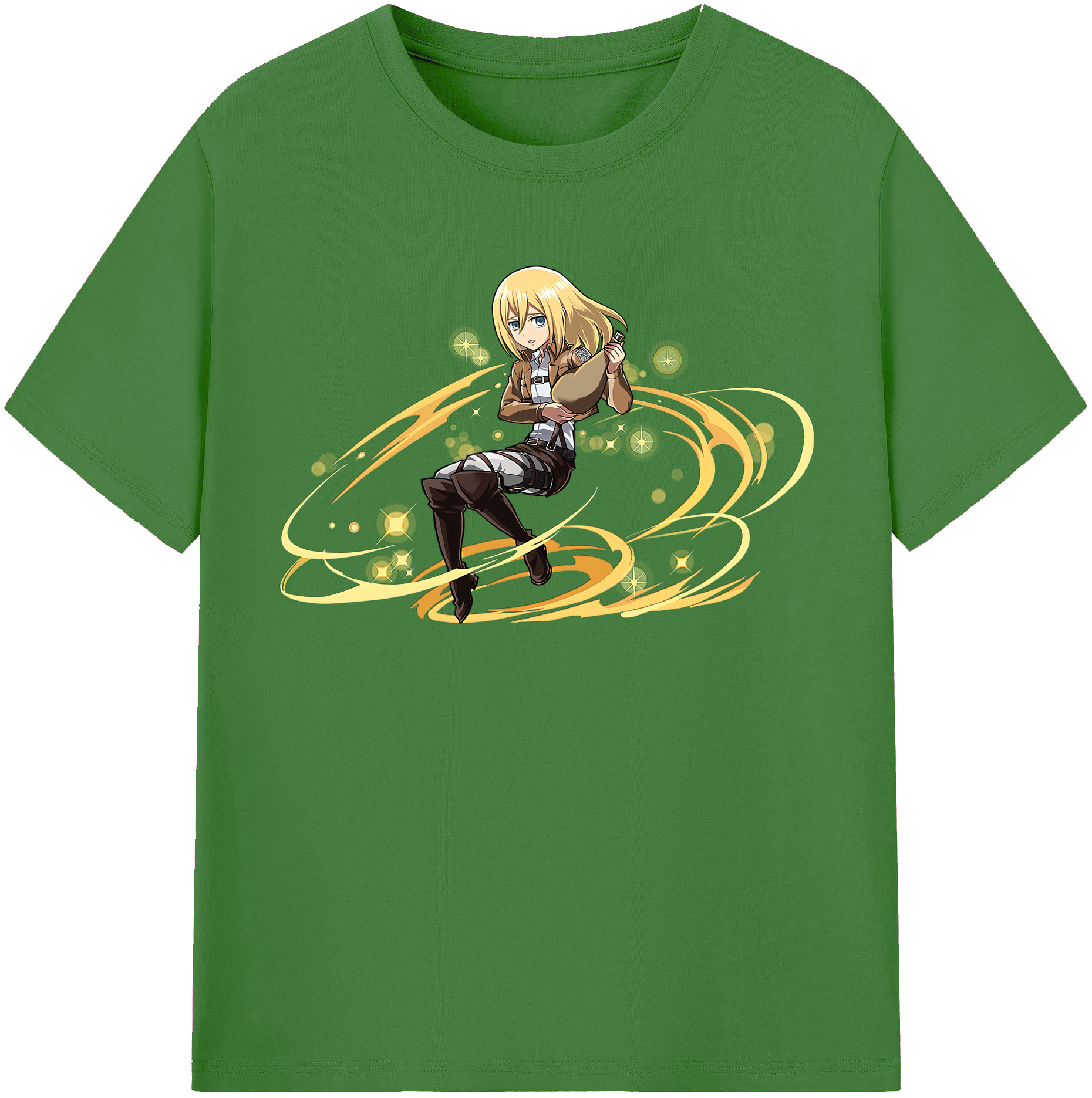 （画像用） 進撃の巨人 クリスタ·レンズ Attack on Titan Christa Lenz レディースカジュアルプリントTシャツ（綿100％）